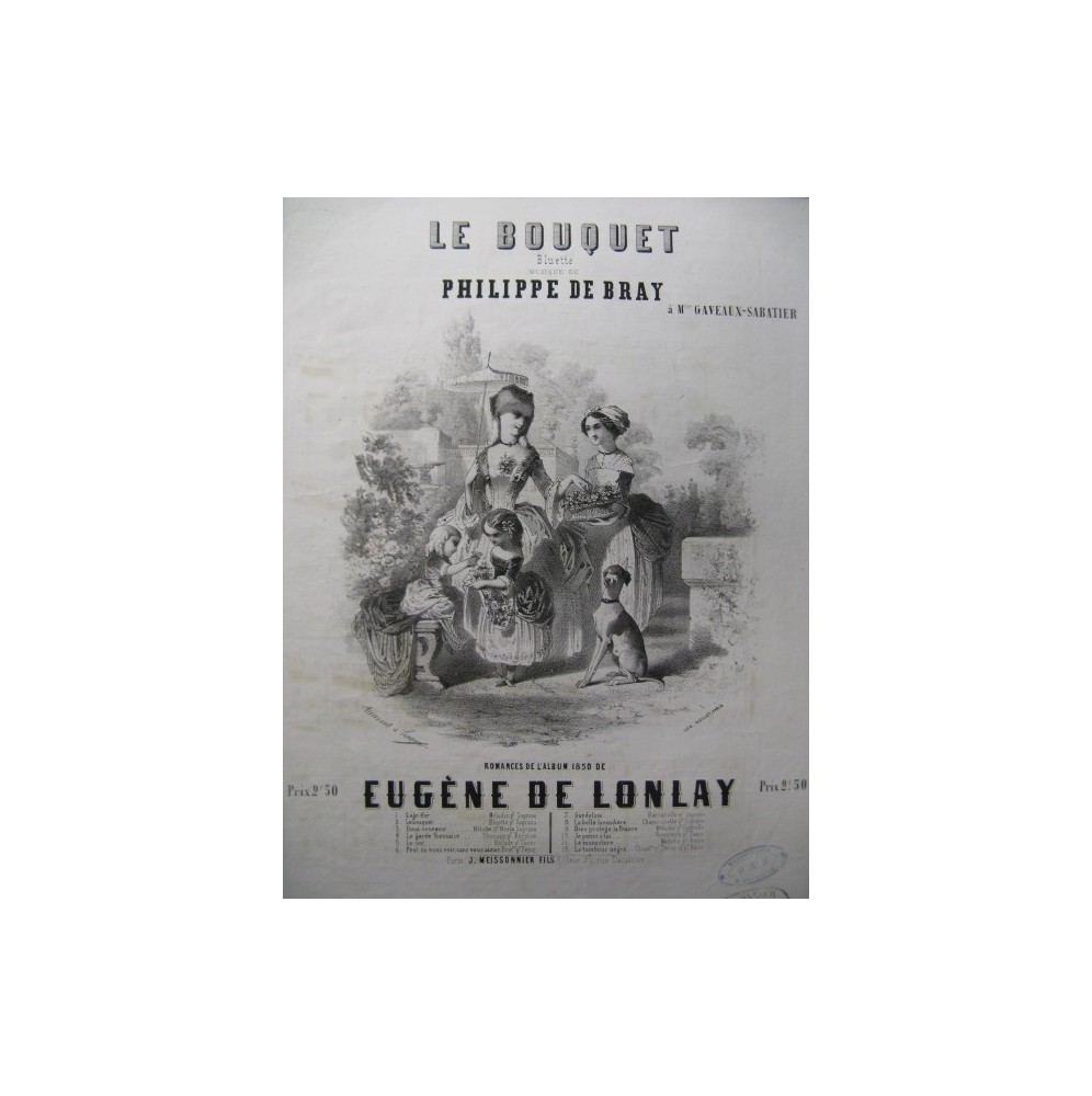 DE BRAY Philippe Le Bouquet Chant Piano 1850