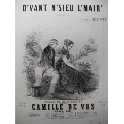 DE VOS Camille D'vant M'sieu l'Maire Chant Piano 1850