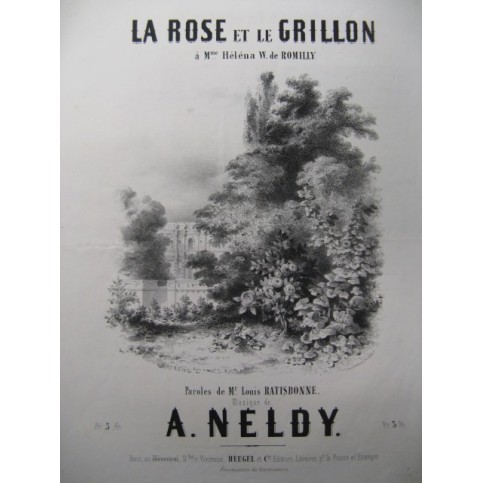 NELDY A. La Rose et le Grillon Chant Piano 1855