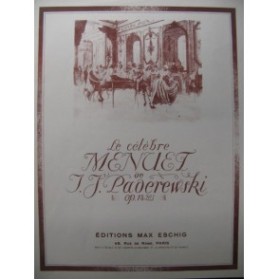 PADEREWSKI I. J. Menuet Piano 1946