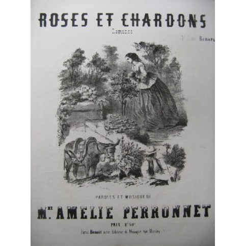 PERRONNET Amélie Roses et Chardons Chant Piano ca1850