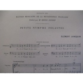 JANEQUIN Clément Petite Nymphe Folastre Chant 1949