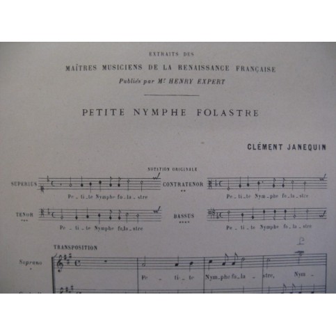 JANEQUIN Clément Petite Nymphe Folastre Chant 1949