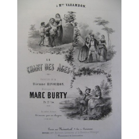 BURTY Marc Le Chant des Anges Chant Piano ca1855