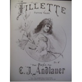 ANDLAUER E. J. Fillette Piano XIXe