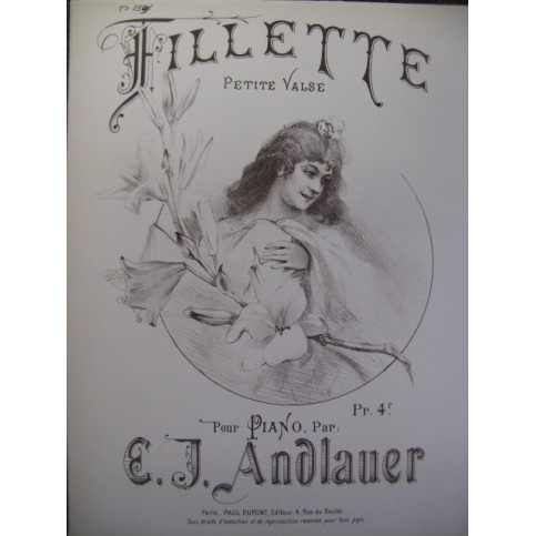 ANDLAUER E. J. Fillette Piano XIXe