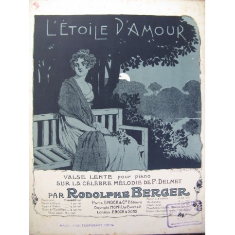 BERGER Rodolphe L'étoile d'Amour Piano 1902