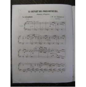 LÉCUREUX Th. Le Départ des Moissonneurs Piano 1856