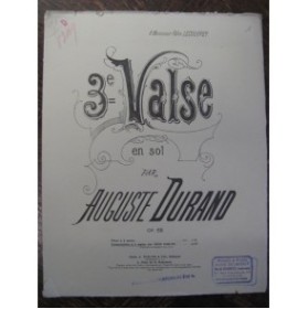 DURAND Auguste Valse No 3 Piano 4 mains 1910