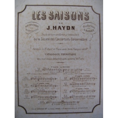HAYDN Joseph Le Printemps Chant Piano ca1865