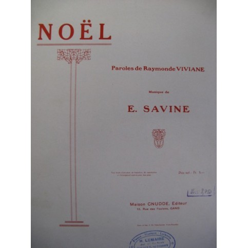 SAVINE E. Noël Chant Piano