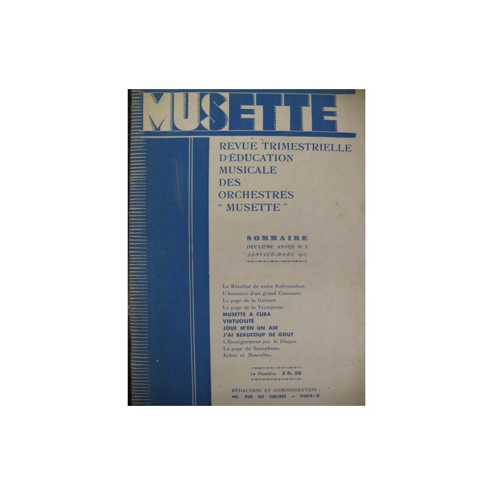 Musette No 6 Revue Accordéon Janvier-Mars 1937