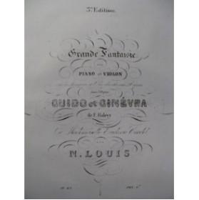 LOUIS N. Grande Fantaisie Violon Piano ca1870