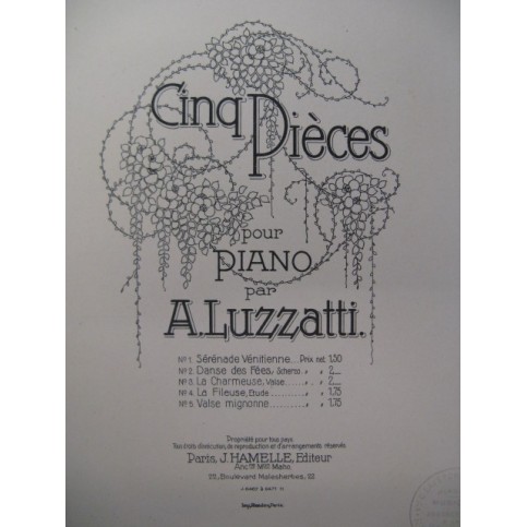 LUZZATTI A. La Fileuse Piano 1912