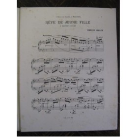 GILLET Ernest Rêve de Jeune Fille Piano 1898