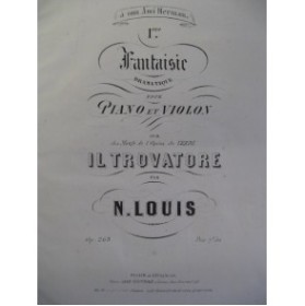 LOUIS N. 1ère Fantaisie Violon Piano ca1860