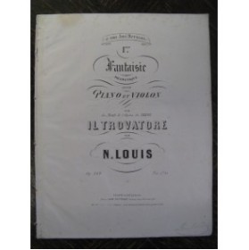 LOUIS N. 1ère Fantaisie Violon Piano ca1860
