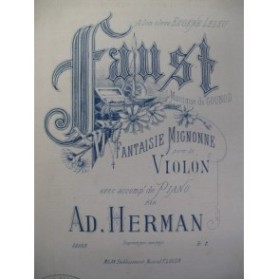 HERMAN Adolphe Faust Gounod Violon Piano XIXe