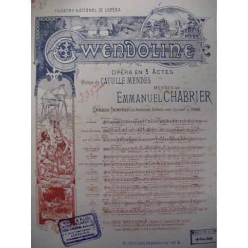 CHABRIER Emmanuel Gwendoline No 8 Chant Piano