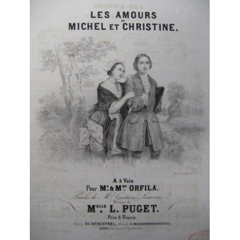 PUGET L. Les Amours de Michel et Christine Chant Piano ca1840