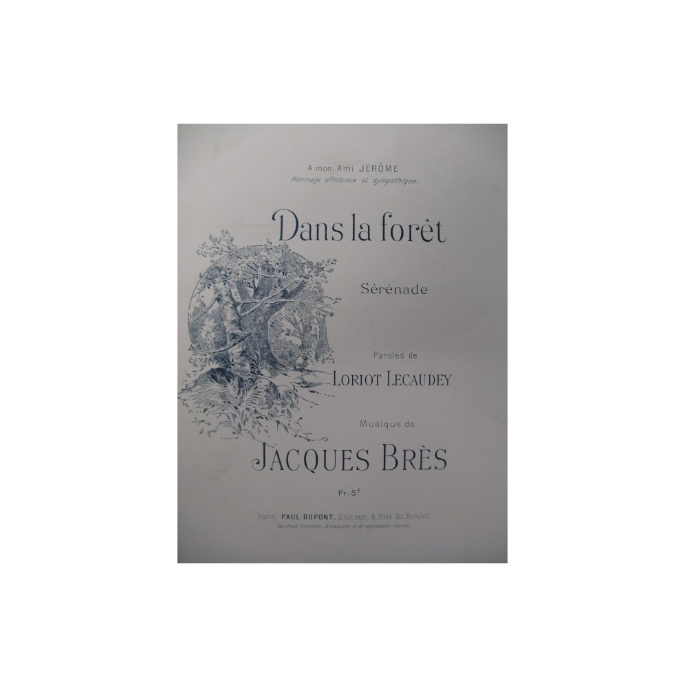 BRÈS Jacques Dans la Forêt Chant Piano