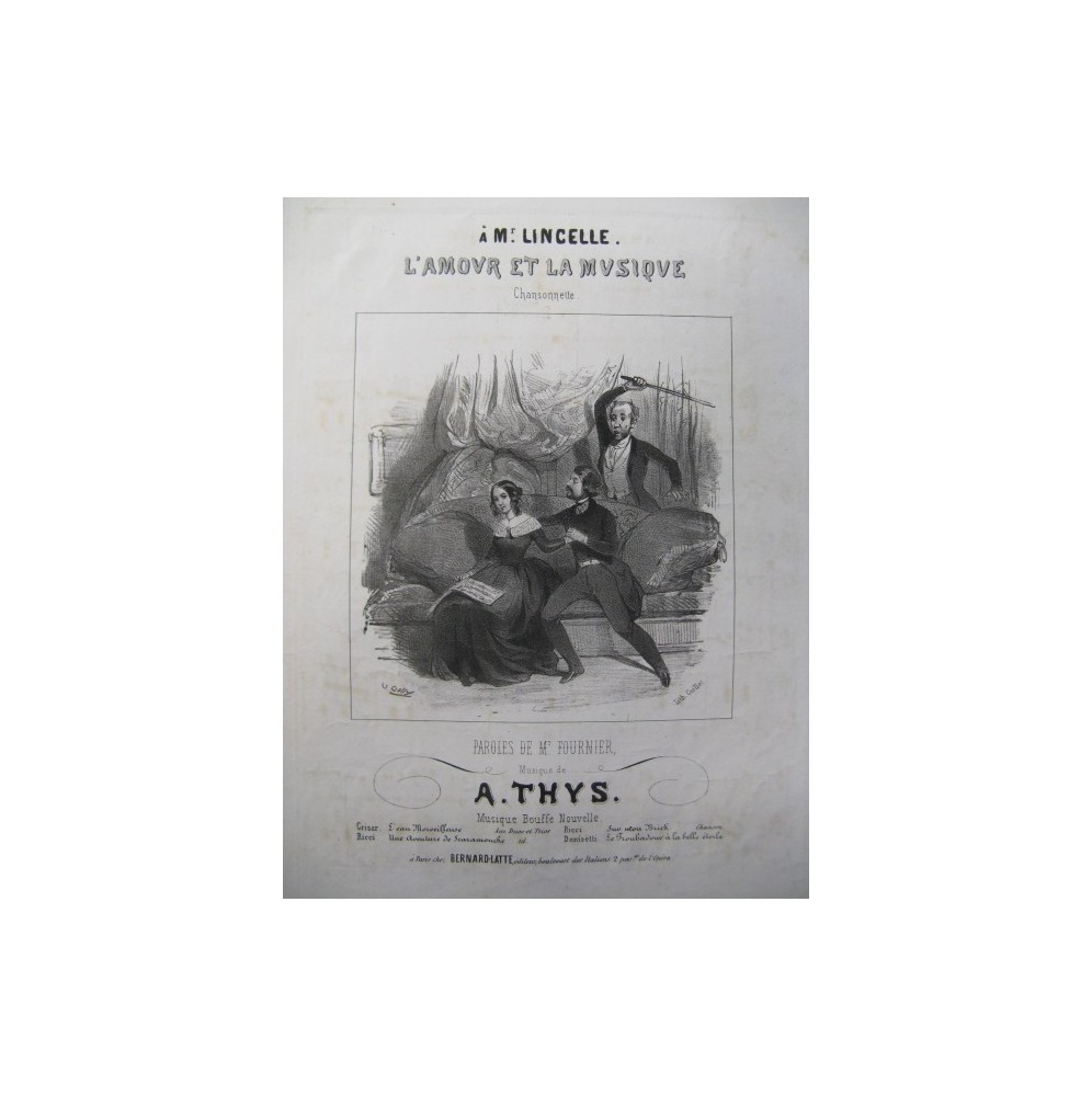 THYS A. L'Amour et la Musique Chant Piano ca1840