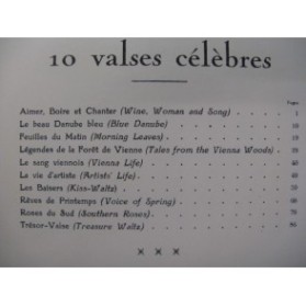 STRAUSS Johann 10 Valses célèbres Piano 1947