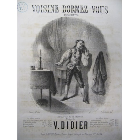 DIDIER V. Voisine Dormez-vous Chant Piano ca1850