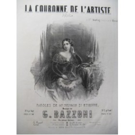BAZZONI G. La Couronne de l'Artiste Chant Piano ca1850﻿