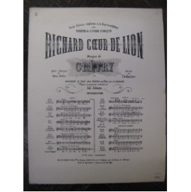 GRÉTRY Richard Coeur de Lion No 5 Ariette Chant Piano 1935