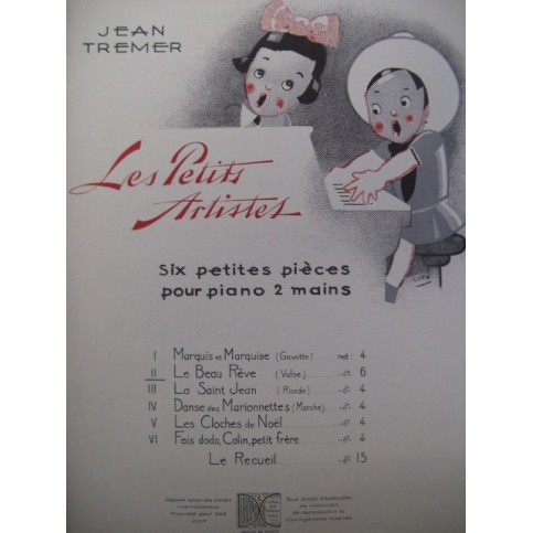 TRÉMER Jean Le Beau Rêve Piano 1932