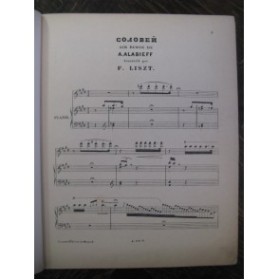 LISZT Franz Air Russe de A. Alabieff Piano XIXe