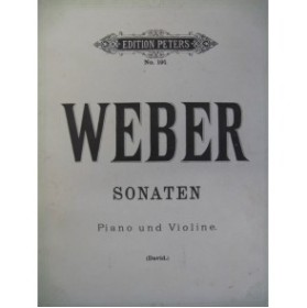 WEBER Sonaten Violon Piano