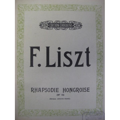 LISZT Franz Rhapsodie Hongroise No 12 Piano