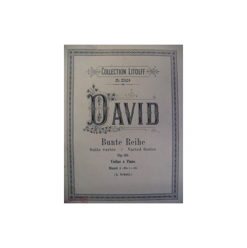 DAVID Ferdinand Suite Variée 1 Violon Piano