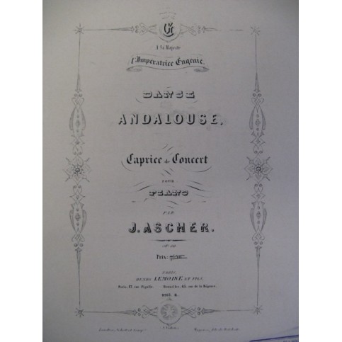 ASCHER J. Danse Andalouse Piano 1890