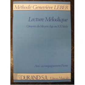 LEBER Geneviève Lecture Mélodique Chant Piano 1985