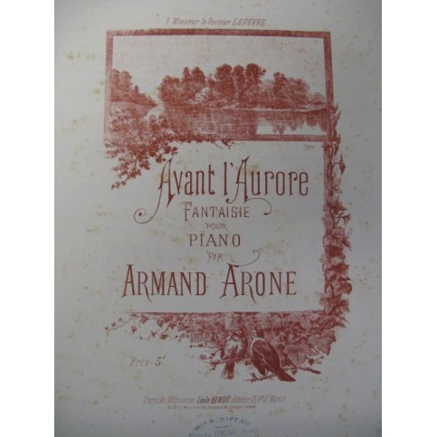 ARONE Armand Avant l'Aurore Piano XIXe