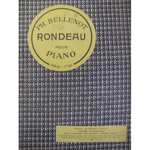 BELLENOT Ph. Rondeau Piano 1927