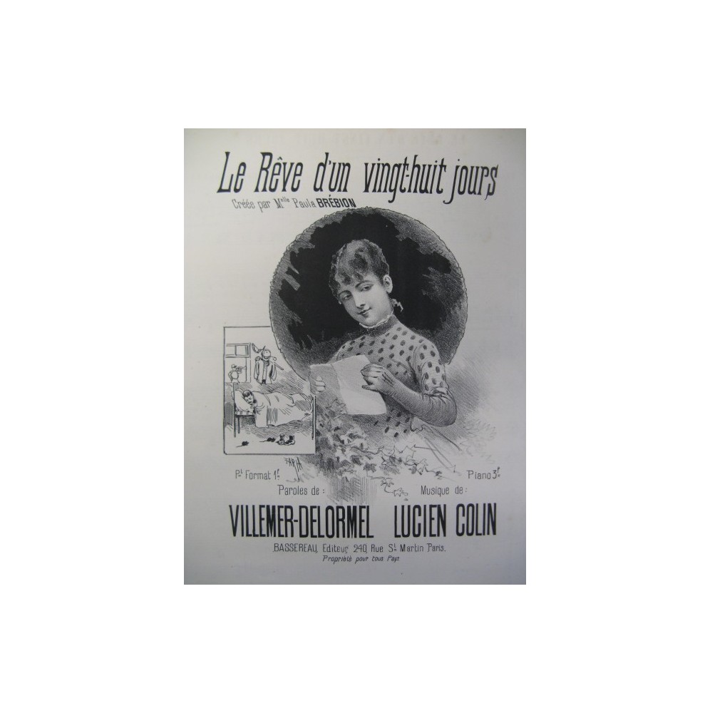 COLLIN Lucien Le Rêve d'un 28 Jours Chant Piano XIXe
