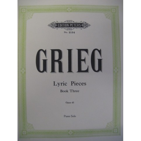 GRIEG Edvard Lyric Pieces Piano