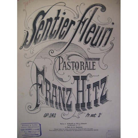 HITZ Franz Sentier Fleuri Piano 1925
