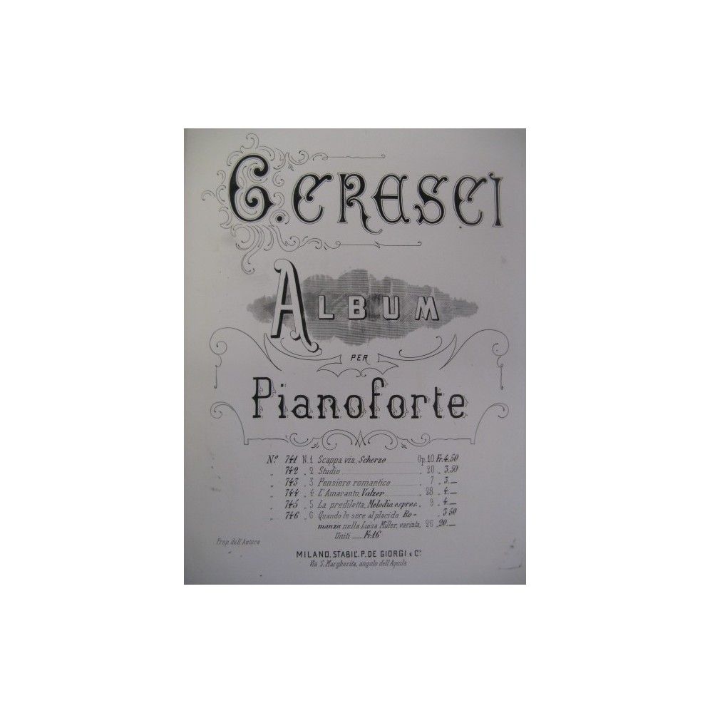 CRESCI G. Album 6 Pièces Piano XIXe
