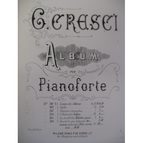CRESCI G. Album 6 Pièces Piano XIXe