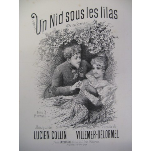 COLLIN Lucien Un Nid sous les Lilas Chant Piano XIXe