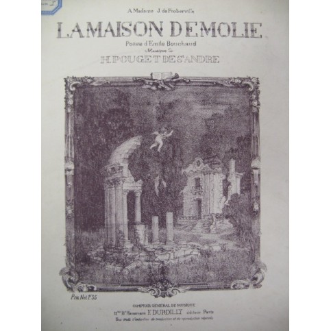 POUGET de St ANDRÉ H. La Maison Démolie Chant Piano ca1900