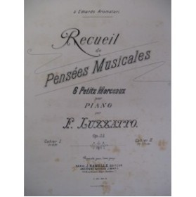 LUZZATTO F. Recueil de Pensées Musicales II Piano 1881