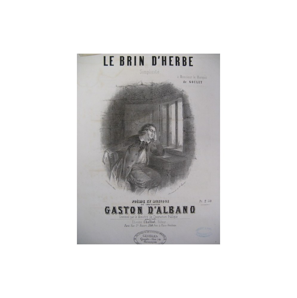 D'ALBANO Gaston Le Brin d'Herbe Chant Piano ca1860