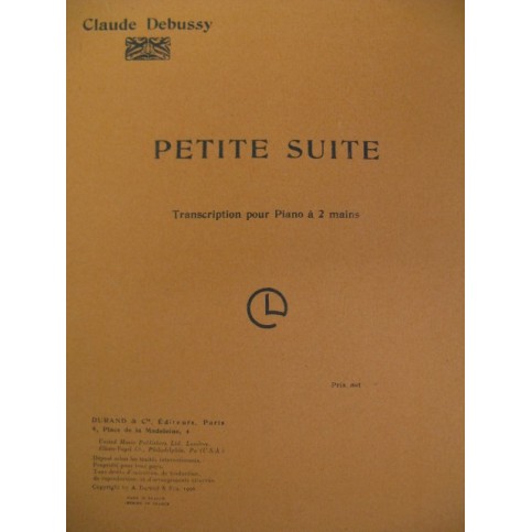 DEBUSSY Claude Petite Suite Piano 1950