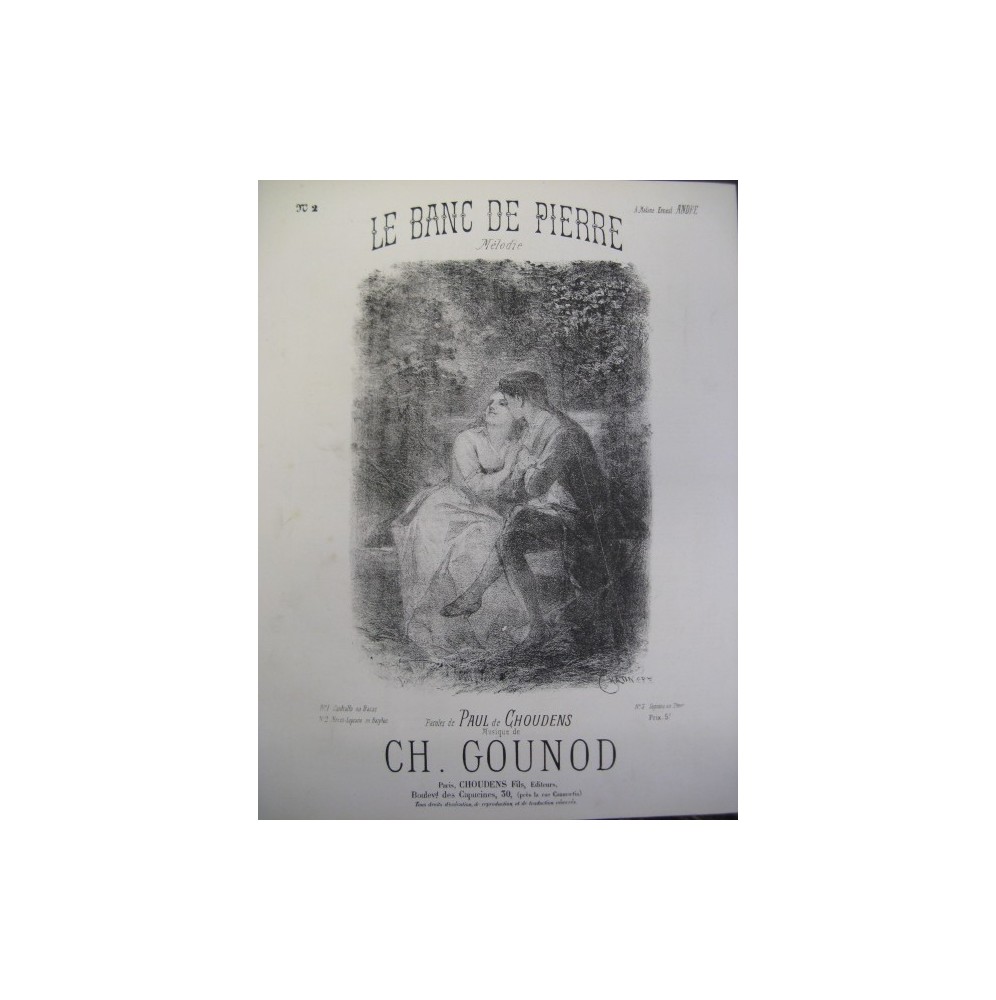 GOUNOD Charles Le Banc de Pierre Chant Piano 1876